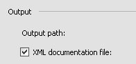 XML documentation file checkbox