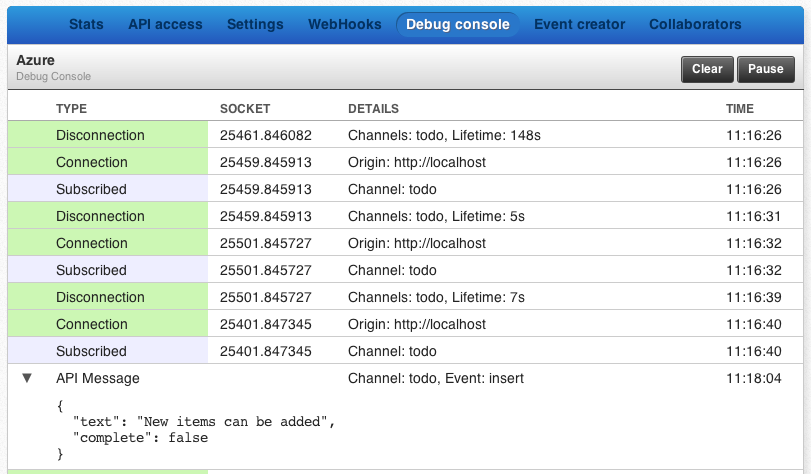 pusher-debug-console